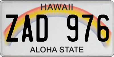 HI license plate ZAD976