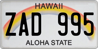 HI license plate ZAD995