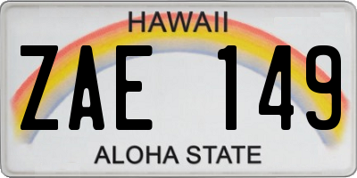 HI license plate ZAE149