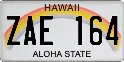 HI license plate ZAE164