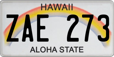 HI license plate ZAE273