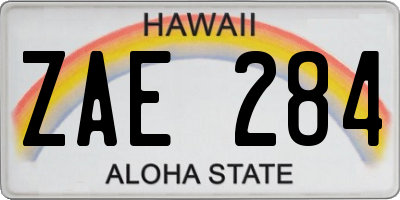 HI license plate ZAE284