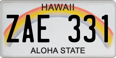 HI license plate ZAE331