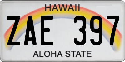 HI license plate ZAE397
