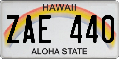 HI license plate ZAE440