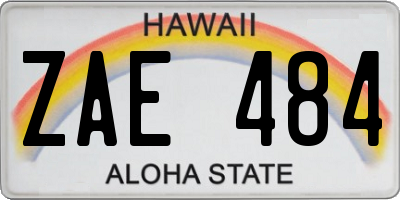 HI license plate ZAE484