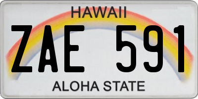 HI license plate ZAE591