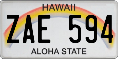 HI license plate ZAE594