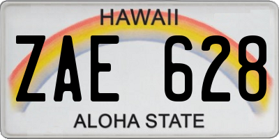 HI license plate ZAE628