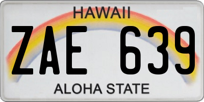 HI license plate ZAE639