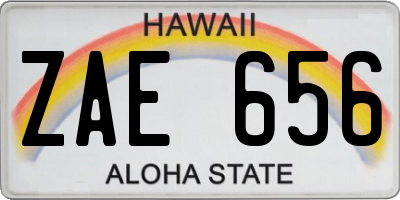 HI license plate ZAE656