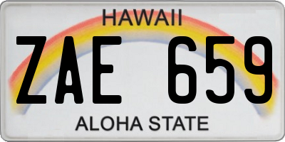 HI license plate ZAE659