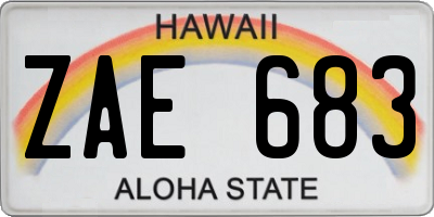 HI license plate ZAE683