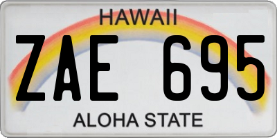 HI license plate ZAE695