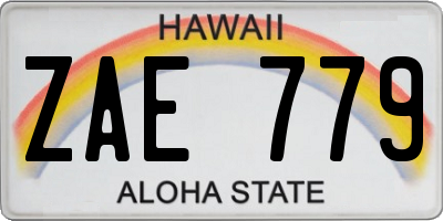 HI license plate ZAE779