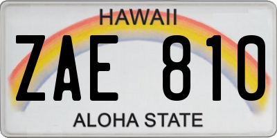 HI license plate ZAE810