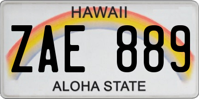 HI license plate ZAE889