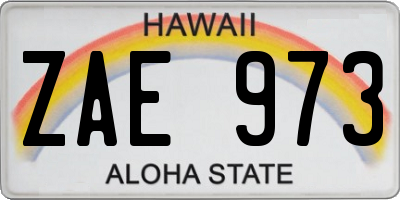 HI license plate ZAE973