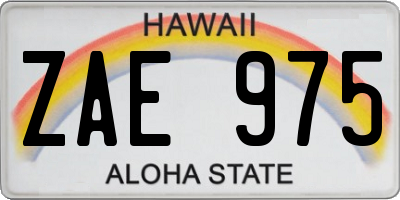 HI license plate ZAE975