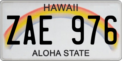 HI license plate ZAE976