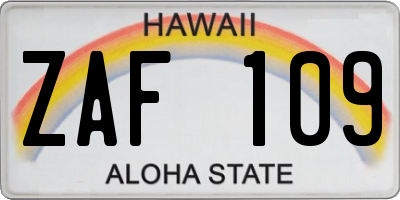 HI license plate ZAF109