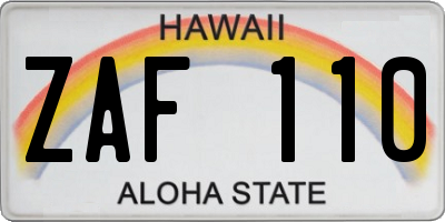 HI license plate ZAF110