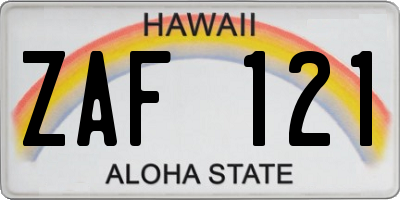 HI license plate ZAF121