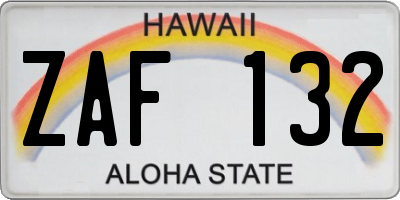 HI license plate ZAF132