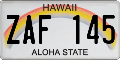 HI license plate ZAF145