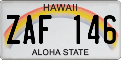 HI license plate ZAF146