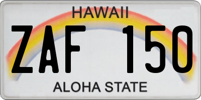 HI license plate ZAF150