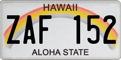 HI license plate ZAF152