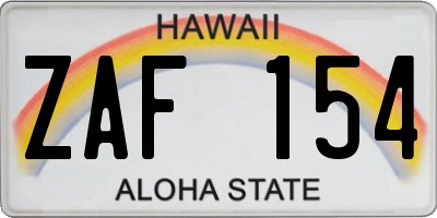 HI license plate ZAF154