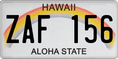 HI license plate ZAF156