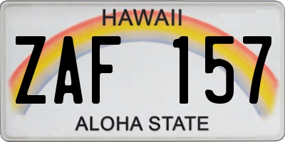 HI license plate ZAF157