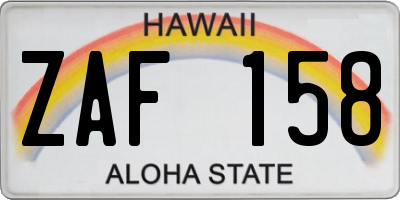 HI license plate ZAF158