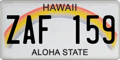 HI license plate ZAF159