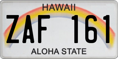 HI license plate ZAF161