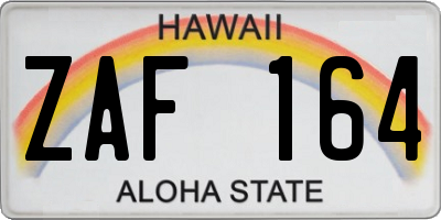 HI license plate ZAF164