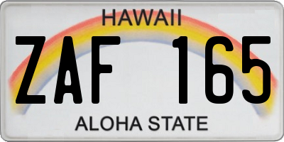 HI license plate ZAF165