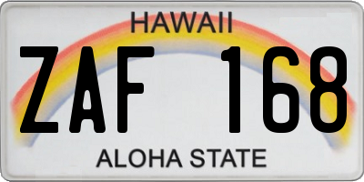 HI license plate ZAF168