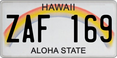 HI license plate ZAF169