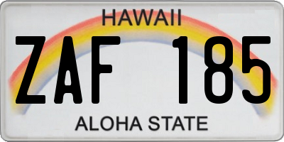HI license plate ZAF185