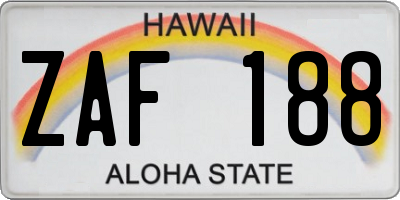 HI license plate ZAF188