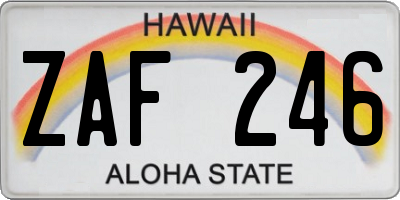 HI license plate ZAF246