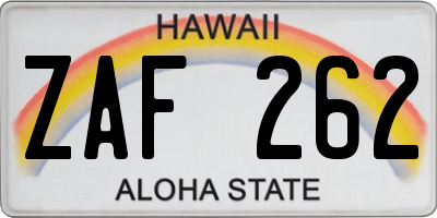 HI license plate ZAF262