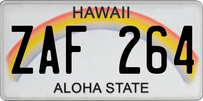 HI license plate ZAF264
