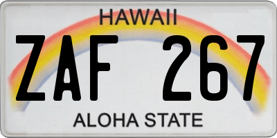 HI license plate ZAF267