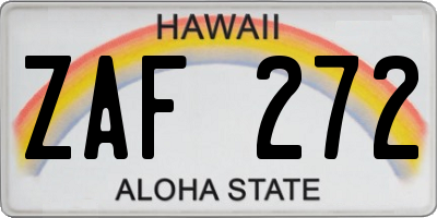HI license plate ZAF272