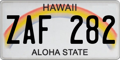 HI license plate ZAF282